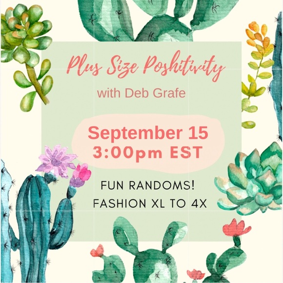 Other - Monday September 15 3:00pm EST Plus Size Poshitivity and Fun Random Show! XL-4X